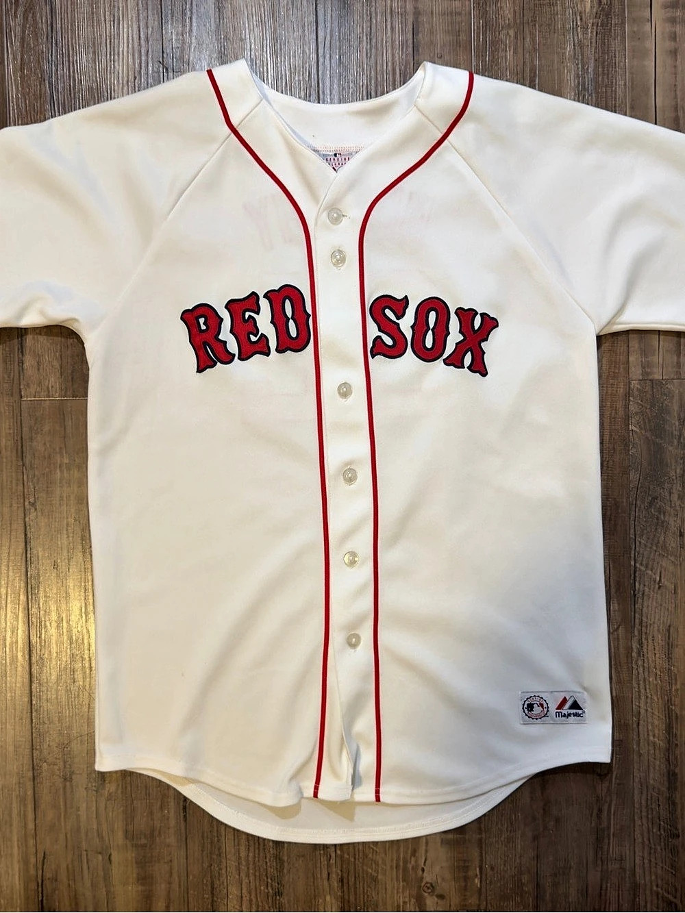 Vintage Majestic Boston Red Sox Murphy 22 Home Jersey White & Red XL fits medium
